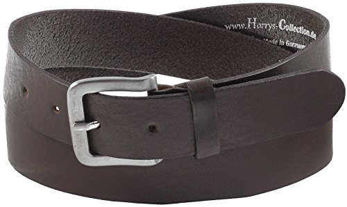 Harrys-Collection Vollrindleder Gürtel mit mattierter Schließe in 3 Farben, Bundweite:105, Farben:dunkelbraun von Harrys-Collection