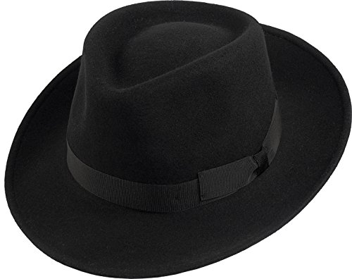 Harrys-Collection Wasserabweisend und knautschbar Hut in klassischer Form, Farben:schwarz, Kopfgröße:55 von Harrys-Collection