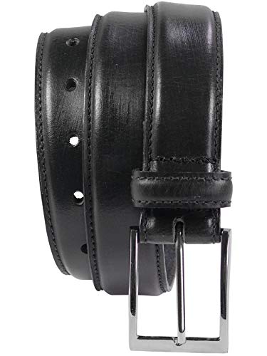 Harrys-Collection bombierter Ledergürtel aus Büffell Nappa Leder mit hochwertiger Schnalle, Bundweite:Bundweite 125 = Gesamtlänge 139, Farben:schwarz von Harrys-Collection