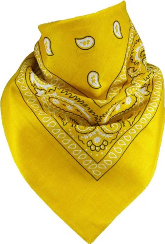 Harrys-Collection extra großes Bandana 100% Baumwolle! 70x70 cm, Größen:70x70, Farben:gelb von Harrys-Collection