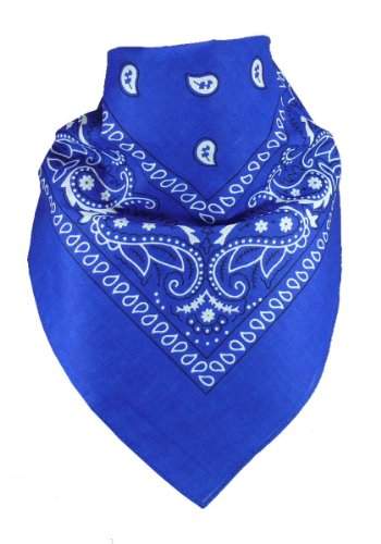 Harrys-Collection extra großes Bandana 100% Baumwolle! 70x70 cm, Größen:70x70, Farben:royalblau von Harrys-Collection