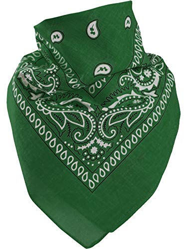 Harrys-Collection extra großes Bandana 100% Baumwolle! 70x70 cm, Größen:70x70, Farben:grün von Harrys-Collection