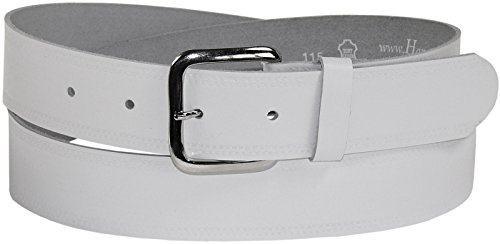 Harrys-Collection weisser Gürtel in 4cm Breite von 85-135 cm Bundweite, Bundweite:105 von Harrys-Collection