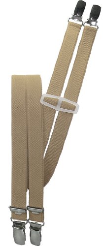 Harrys-Collection Damen Herren Hosenträger mit 4 Clips in 18 mm Breite extra schmal, Farben:beige von Harrys-Collection