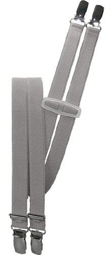 Harrys-Collection Damen Herren Hosenträger mit 4 Clips in 18 mm Breite extra schmal, Farben:hellgrau von Harrys-Collection