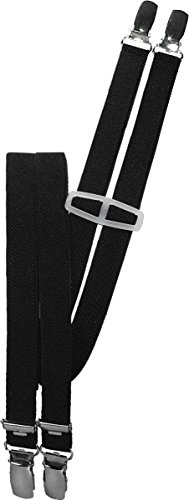 Harrys-Collection Damen Herren Hosenträger mit 4 Clips in 18 mm Breite extra schmal, Farben:schwarz von Harrys-Collection