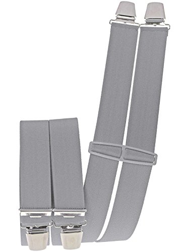 Harrys-Collection Herren Hosenträger mit 4 Clips uni extra lang 130 cm, Farben:hellgrau Harrys-Collection Herren Hosenträger mit 4 Clips uni extra lang 130 cm, Farben:hellgrau von Harrys-Collection