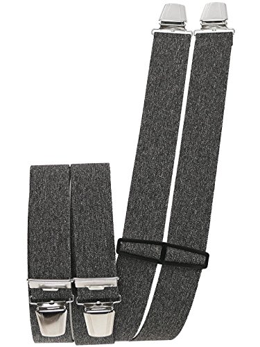 Harrys-Collection Herren Hosenträger 4 Extra Starken Clips uni, Grau Meliert, Einheitsgröße von Harrys-Collection