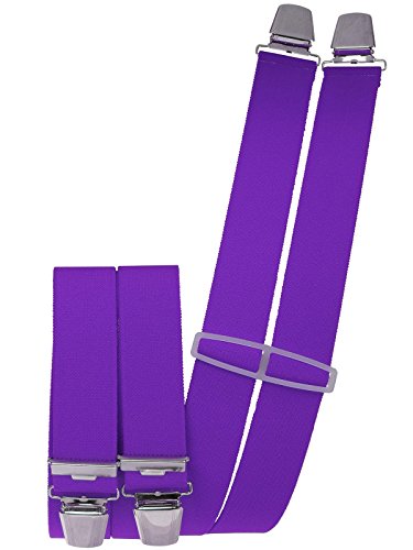 Harrys-Collection Herren Hosenträger 4 Extra Starken Clips uni, Farben:lila von Harrys-Collection