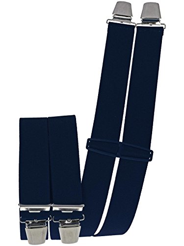 Harrys-Collection Herren Hosenträger 4 Extra Starken Clips uni, Marine, Einheitsgröße von Harrys-Collection