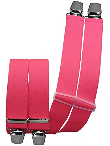 Harrys-Collection Herren Hosenträger 4 Extra Starken Clips uni, Farben:neonpink von Harrys-Collection