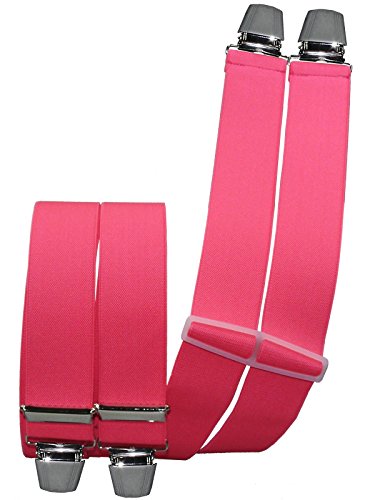 Harrys-Collection Herren Hosenträger 4 Extra Starken Clips uni, Farben:neonpink von Harrys-Collection