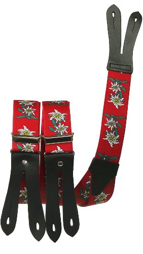 Harrys-Collection Hosenträger mit Knopfloch Edelweiss, Farben:rot, Größen:120 cm von Harrys-Collection