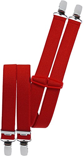 Harrys-Collection Kinder Hosenträger 4 Clips in vielen Farben, Farben:rot von Harrys-Collection