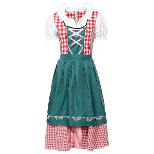 Harsever Dirndl Damen midi Trachtenkleid Damen Oktoberfest Dirndl Trachtenkleid Dirndlkleider Karneval Oktoberfest Party Kostüm von Harsever