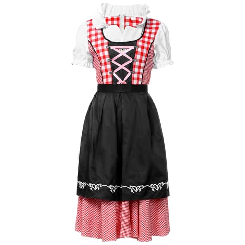 Harsever Dirndl Damen midi Trachtenkleid Damen Oktoberfest Dirndl Trachtenkleid Dirndlkleider Karneval Oktoberfest Party Kostüm von Harsever