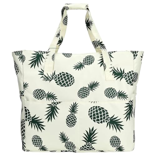 Harsever Strandtasche Xxl Familie,Strandtasche Groß Wasserdichte Damen mit Reißverschlus,Faltbar Beach Bag mit Mehreren Taschen Tote Bag für Strand,Urlaub, Pool von Harsever