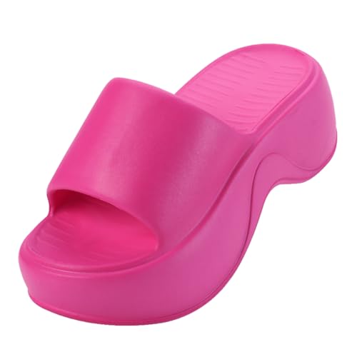 Harssidanzar Damen EVA Plateausandalen Slides Stilvolle Slipper-Sandalen für lässige und trendige Looks HL232EU, Rosa,Größe 36/37 von Harssidanzar