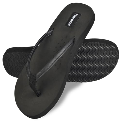 Harssidanzar Damen Flip Flops Bequeme lässige Sommer Strand Flops mit Fußgewölbe Unterstützung SL263EU,Schwarz,Größe 36 von Harssidanzar