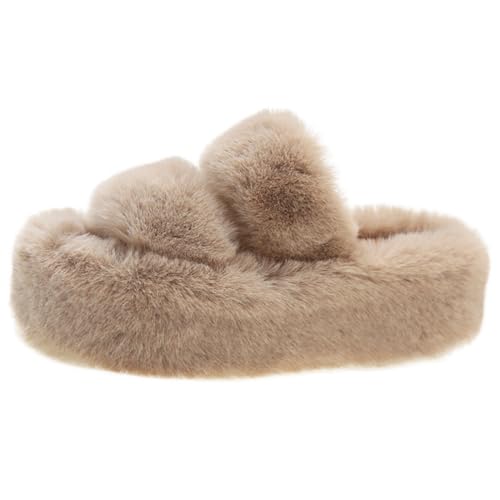 Harssidanzar Damen Fuzzy Bequeme Faux Pelz Haus Hausschuhe Schuhe,Pelzige Dias,Slip On Slipper für Frauen KL505EU,Kamel,Größe 37 Harssidanzar Damen Fuzzy Bequeme Faux Pelz Haus Hausschuhe Schuhe,Pelzige Dias,Slip On Slipper für Frauen KL505EU,Kamel,Größe 37 von Harssidanzar