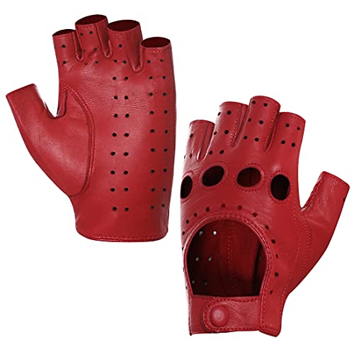 Parisi long fingerless leather gloves Guanti pelle  Leder handschuhe fingerlose 