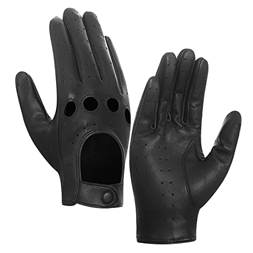 Harssidanzar Damen Lederhandschuhe Ungefüttert Upgrade, Schwarz, XL von Harssidanzar