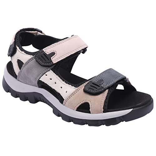 Harssidanzar Damen Sport Wandern Sandalen Verstellbarer Riemen Leder Sandalen Für Frauen Outdoor Sport Sandalen Walking SL256UK, rosa,schwarz, 38.5 EU Harssidanzar Damen Sport Wandern Sandalen Verstellbarer Riemen Leder Sandalen Für Frauen Outdoor Sport Sandalen Walking SL256UK, rosa,schwarz, 38.5 EU von Harssidanzar