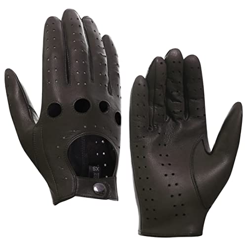 Harssidanzar Herren Autohandschuhe Lederhandschuhe Unliniert GM026D,Braun,Größe XL von Harssidanzar