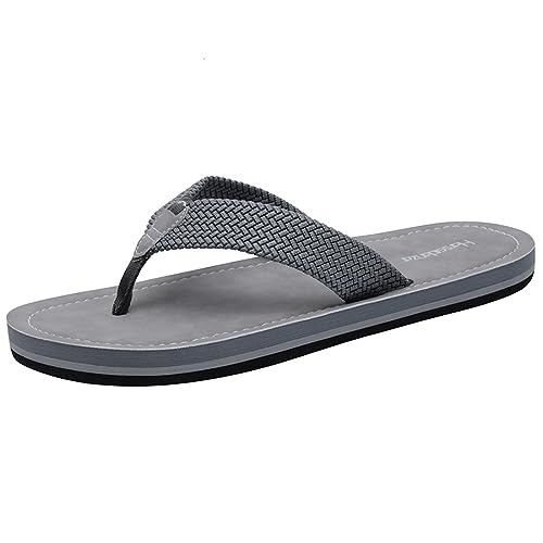 Harssidanzar Herren Flip Flops,Zehentrenner,Sandalen,Strand Flip Flops,Sommer Flip Flops HM001EU,Grau,Größe 41 von Harssidanzar