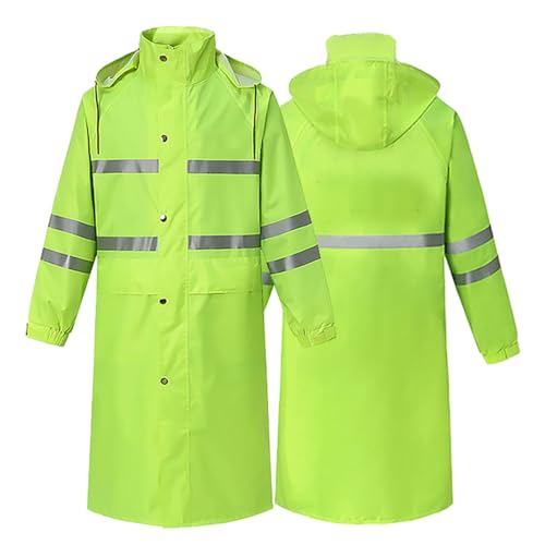 Harssidanzar Herren Lange Regenjacke Outdoor Wasserdichter Regenmantel Angeln Regenbekleidung SM302EUA,Grüner, Größe L von Harssidanzar