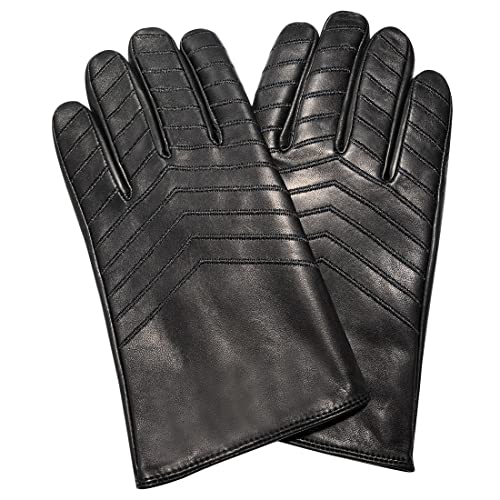 Harssidanzar Herren Lederhandschuhe Kaschmirfutter GM040EU, Schwarz(NT-Kaschmir Gefüttert), L von Harssidanzar