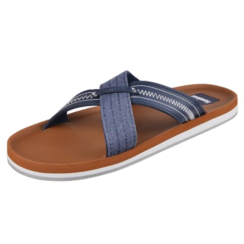Harssidanzar Herren Sommer Cross Slide Sandalen Komfort Leichte Arch Support Slides Sandalen KM234EU,Marine,Größe 45 von Harssidanzar