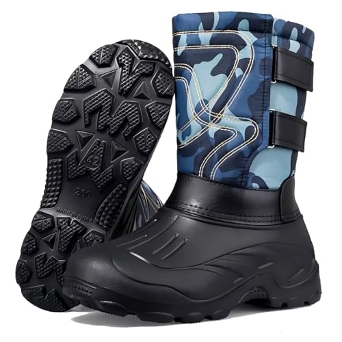 Harssidanzar Herren Winterstiefel für die Backcountry Entenjagd lang, warm, wasserdicht mit EVA Zehe,RM028,Blau,Größe43 von Harssidanzar