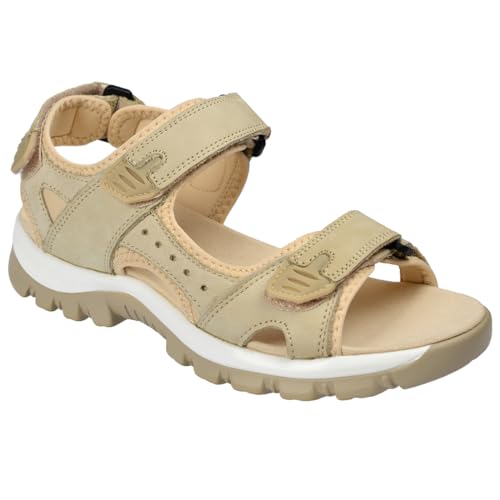 Harssidanzar SL256UK Damen-Sport-Sandalen, Wandersandalen, verstellbarer Riemen, Ledersandalen für Damen, Outdoor-Sport-Sandalen, beige, 40 EU Harssidanzar SL256UK Damen-Sport-Sandalen, Wandersandalen, verstellbarer Riemen, Ledersandalen für Damen, Outdoor-Sport-Sandalen, beige, 40 EU von Harssidanzar