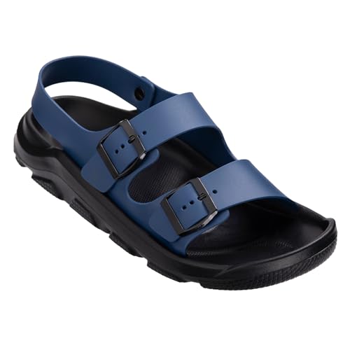 Harssidanzar Sommer Herren Sandalen Doppelte Schnalle Verstellbare Rutschen Flache Strandsandalen KM242EU,Marine,Größe 43 Harssidanzar Sommer Herren Sandalen Doppelte Schnalle Verstellbare Rutschen Flache Strandsandalen KM242EU,Marine,Größe 43 von Harssidanzar