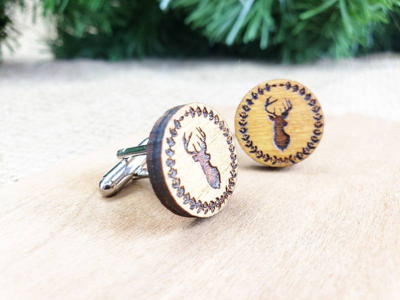 Holz Hirsch Manschettenknöpfe Party Geschenk Des Bräutigams Trauzeugen Buck Deer Hipster Männer Geschenke Für Die Jagd Jäger von HartGiftCo