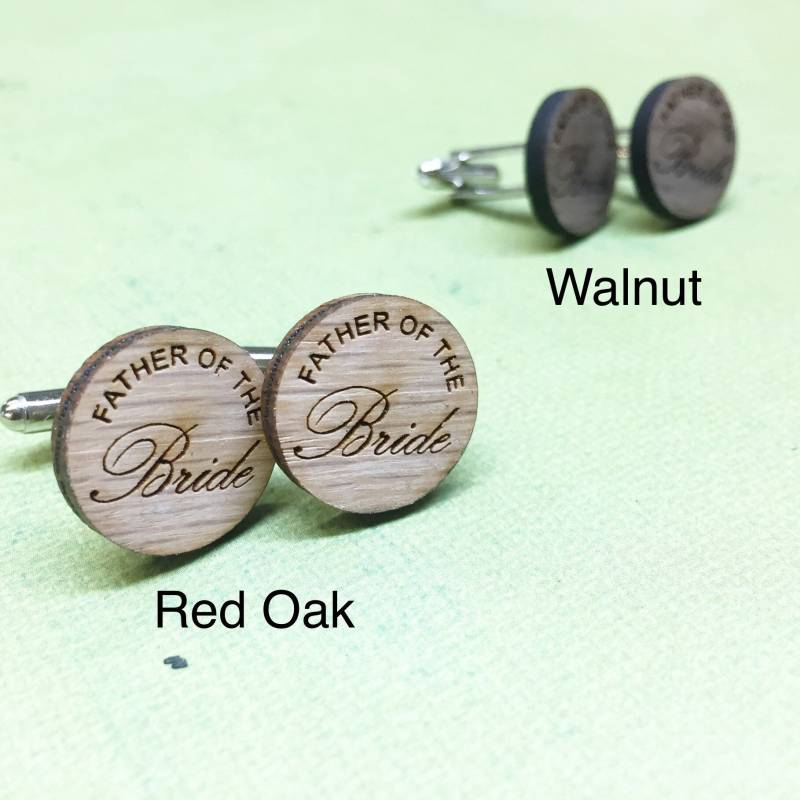 Vater Der Braut Geschenk Von Tochter Hochzeit Manschettenknöpfe Holz Für Papa Verlobung Ankündigung Benutzerdefinierte von HartGiftCo