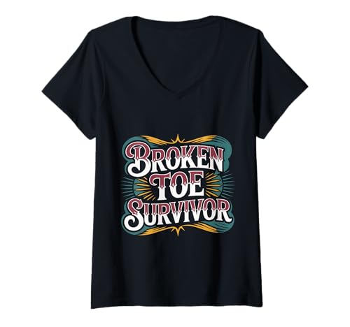 Damen Broken Toe Survivor Erholungsverletzung - T-Shirt mit V-Ausschnitt Damen Broken Toe Survivor Erholungsverletzung - T-Shirt mit V-Ausschnitt von Harte Erholung der Verletzung