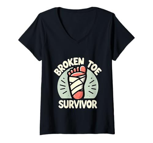 Damen Broken Toe Survivor Erholungsverletzung |- T-Shirt mit V-Ausschnitt Damen Broken Toe Survivor Erholungsverletzung |- T-Shirt mit V-Ausschnitt von Harte Erholung der Verletzung