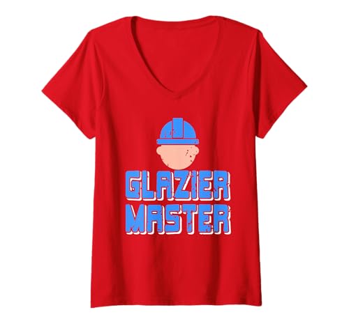 Damen Glaserei Meister Fensterbau Profi Humor T-Shirt mit V-Ausschnitt Damen Glaserei Meister Fensterbau Profi Humor T-Shirt mit V-Ausschnitt von Harter Fenstertechniker Lebensstil