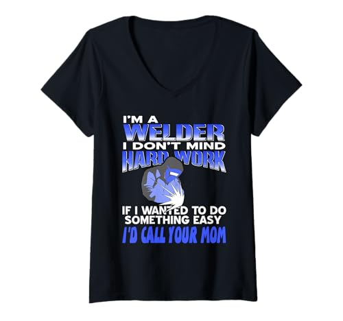 Damen Ich Bin Schweißer Und Fürchte Keine Schwerarbeit Spruch T-Shirt mit V-Ausschnitt Damen Ich Bin Schweißer Und Fürchte Keine Schwerarbeit Spruch T-Shirt mit V-Ausschnitt von Harter Schweißhumor Für Handwerker