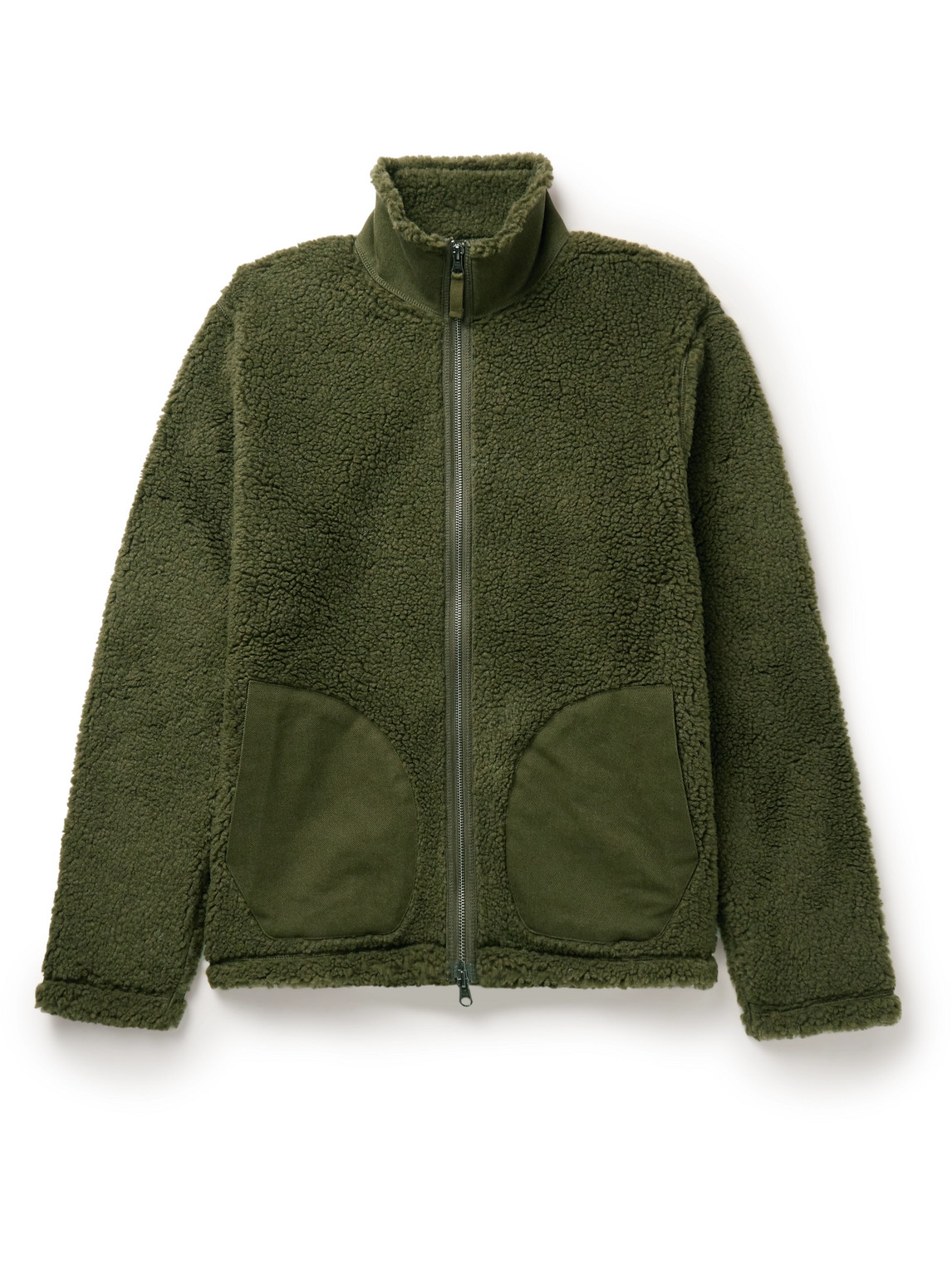 Hartford - Dorian Cotton Twill-Trimmed Fleece Jacket - Men - Green - L von Hartford