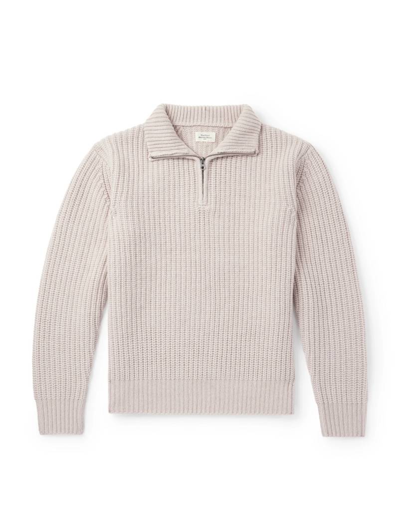 Hartford - Ribbed Wool Half-Zip Sweater - Men - Neutrals - XL von Hartford