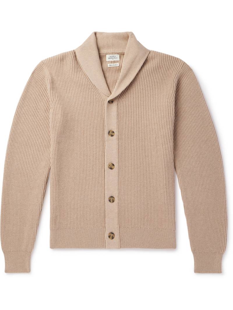 Hartford - Shawl-Collar Ribbed Cotton and Cashmere-Blend Cardigan - Men - Neutrals - XXL von Hartford