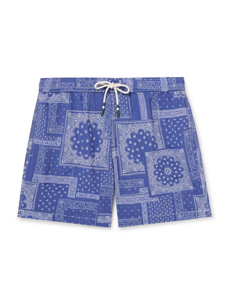 Hartford - Straight-Leg Mid-Length Printed Swim Shorts - Men - Blue - XXL von Hartford
