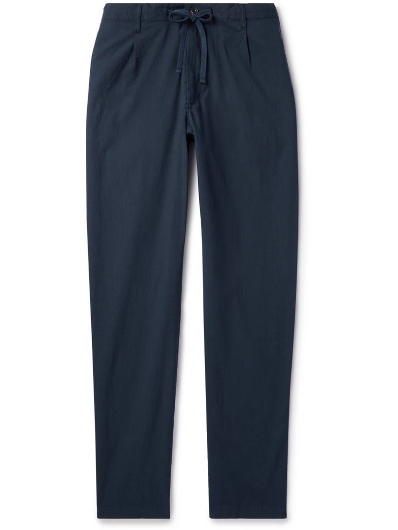 Hartford - Tanker Straight-Leg Pleated Stretch-Cotton Drawstring Trousers - Men - Blue - IT 52 von Hartford