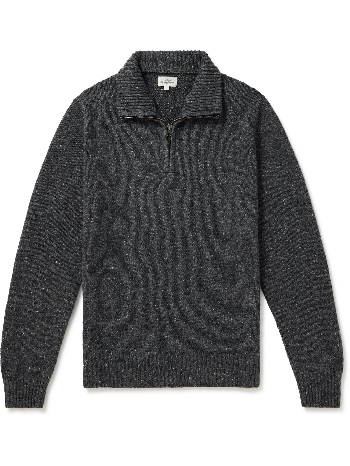 Hartford - Trucker Donegal Wool-Blend Half-Zip Sweater - Men - Gray - L von Hartford