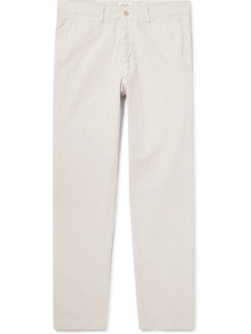 Hartford - Tyron Slim-Fit Straight-Leg Cotton and Linen-Blend Trousers - Men - Neutrals - IT 52 von Hartford
