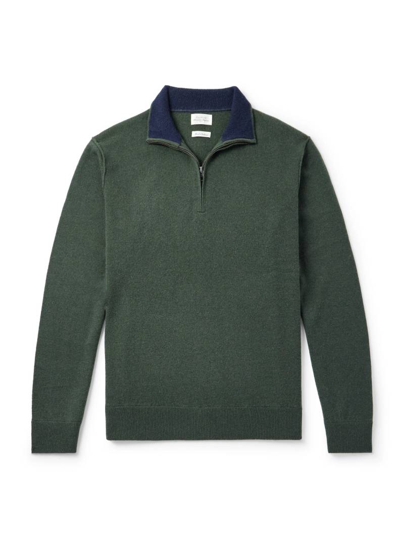 Hartford - Wool and Cashmere-Blend Half-Zip Sweater - Men - Green - XL von Hartford