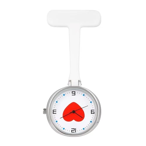 Krankenschwesternuhr mit Herz-Design, 39 mm Zifferblatt, 9 cm Armband, weiße und schwarze Optionen, Quarzwerk, Weiss/opulenter Garten, Casual von Harts